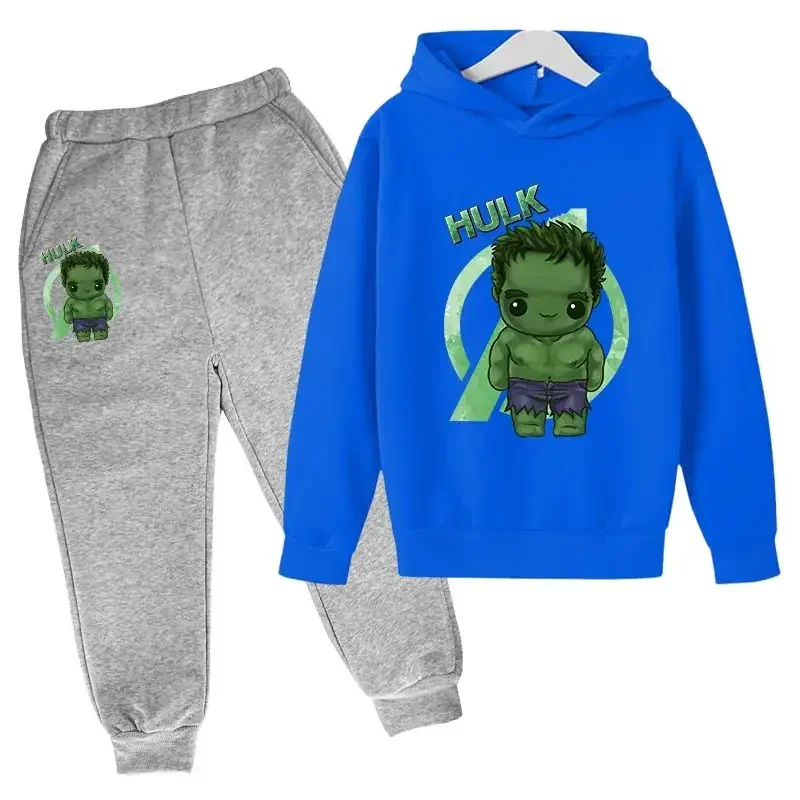 thumbnail image 1 of Nueva sudadera con capucha y pantalones de Marvel Hulk Capitán América para niños, traje de 2 piezas, ropa informal para niño y niña, sudadera, trajes deportivos para niño, 1 of 5