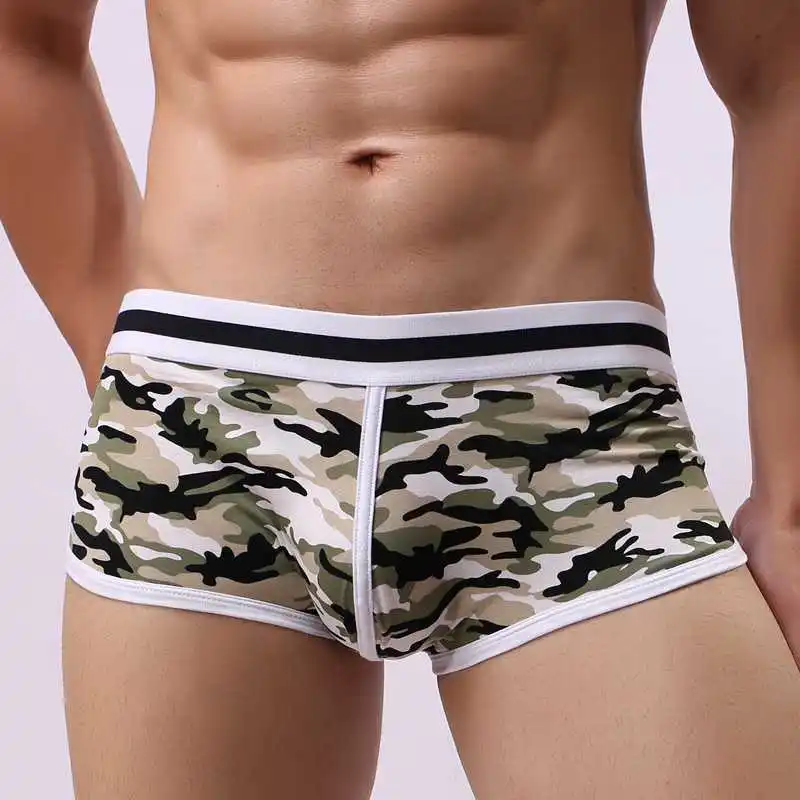Brand Mens Boxers Breathable Cotton Underwear Underpants Sexy Low Waist Male Panties Fashion Camouflage Printed Men Boxer Shorts 5