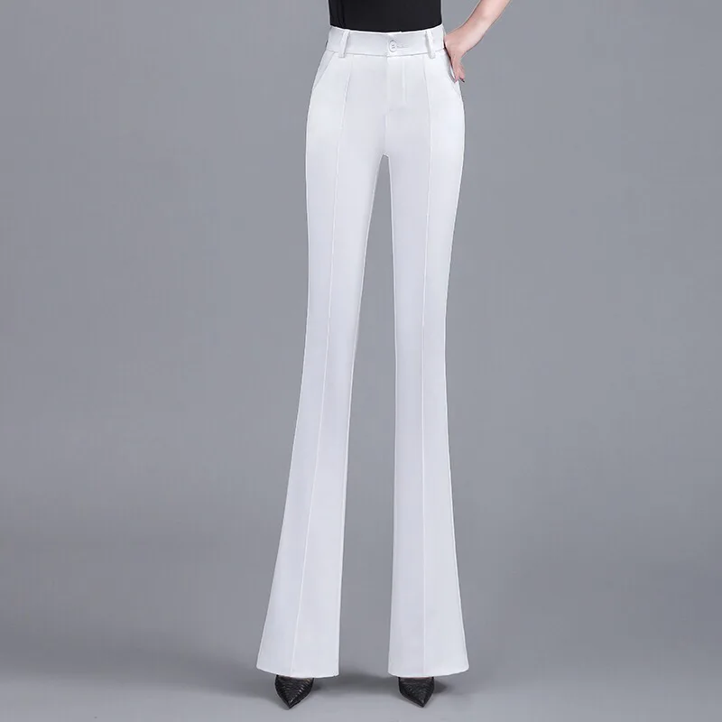 Office Lady Suit Pants 2023 Korean Fashion Plus Size Stretch Flare Trousesr All-Match Solid Colors High Waist Pantalones S-3XL
