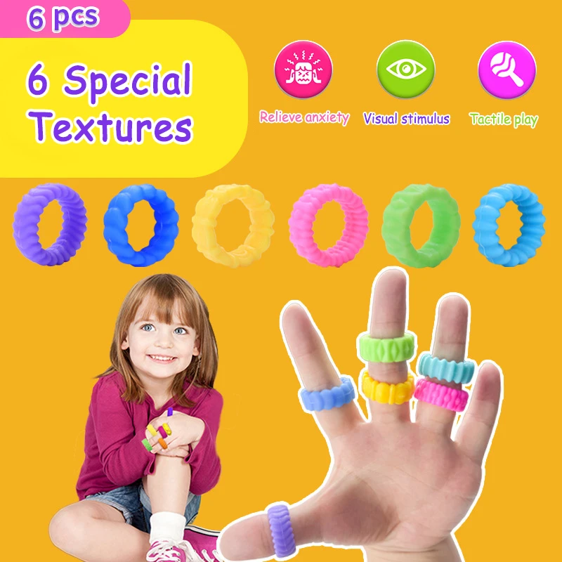 Silicone Textured Sensory Fidget Toy Autism Kid Calming Fidget Stress Toy Adult Anxiety Stress Relief Fingertip Sensory Desk