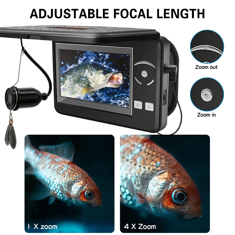 Portable Underwater Fishing Camera Waterproof Video Fish Finder DVR Camera  with 4.3 Inch LCD Display for Ice Lake Sea Fishing