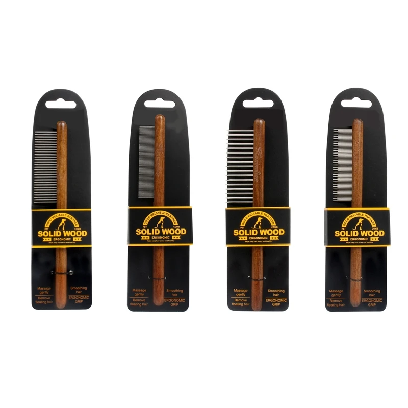 

Pet Comb with Rounded Ends Metal Steel Teeth for Long and Short Haired Cats Dropshipping