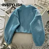 Women Stand Neck Fleece Cropped Hoodies Autumn Letter Embroidery Long Sleeve Drawstring Sweatshirt Elegant Plush Velvet Tops 6