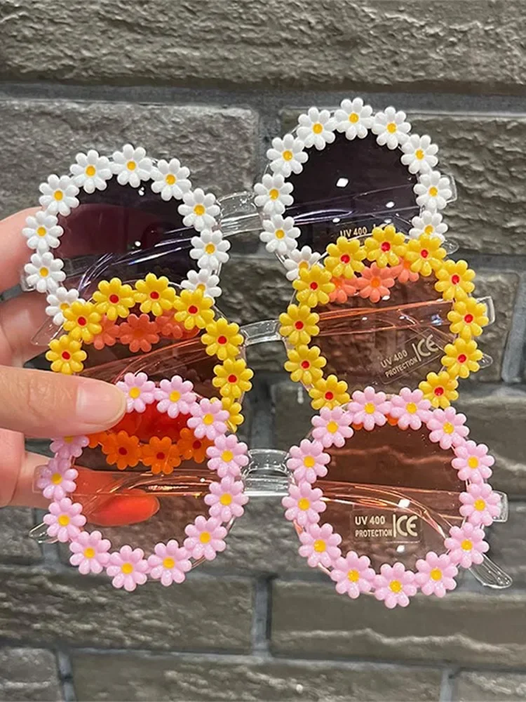 Sunglasses Round Flower Sunglasses for Girls Boys Baby Shades Glasses UV400 New Outdoor Sun Protection Eyewear