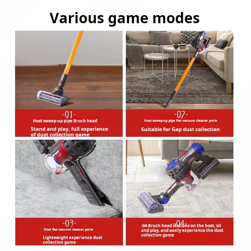 Children Electric Vacuum Cleaner Simulation Charging Housework Dust Catcher Toy Kids Learning Educational Role Playing Game Toys