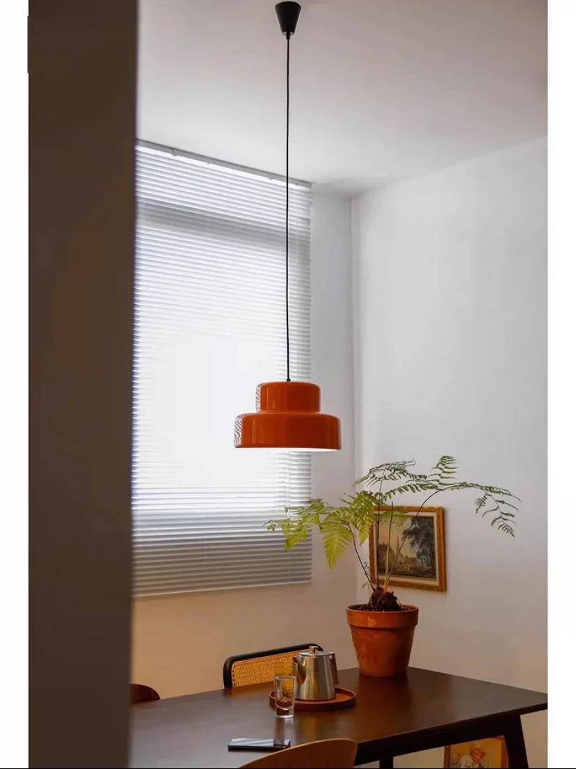 Bauhaus Vintage Orange Chandelier