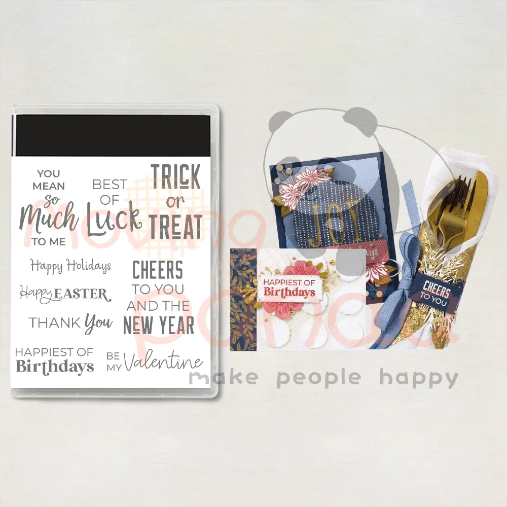 

MP831 Language Greetings Silicone Clear Stamps And Cutting Dies For Diy Handmade Paper Card Scrapbooking Decorations Craft Dies