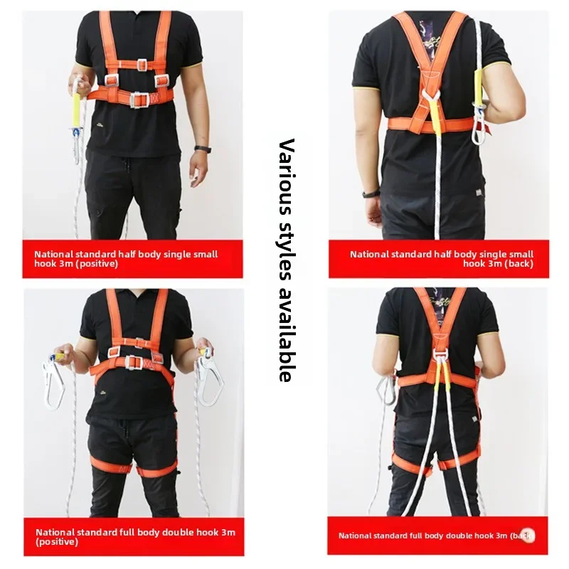 Premium Double Hook Full Body Safety Harness with 5-Point Secure Design for High-Altitude Operations