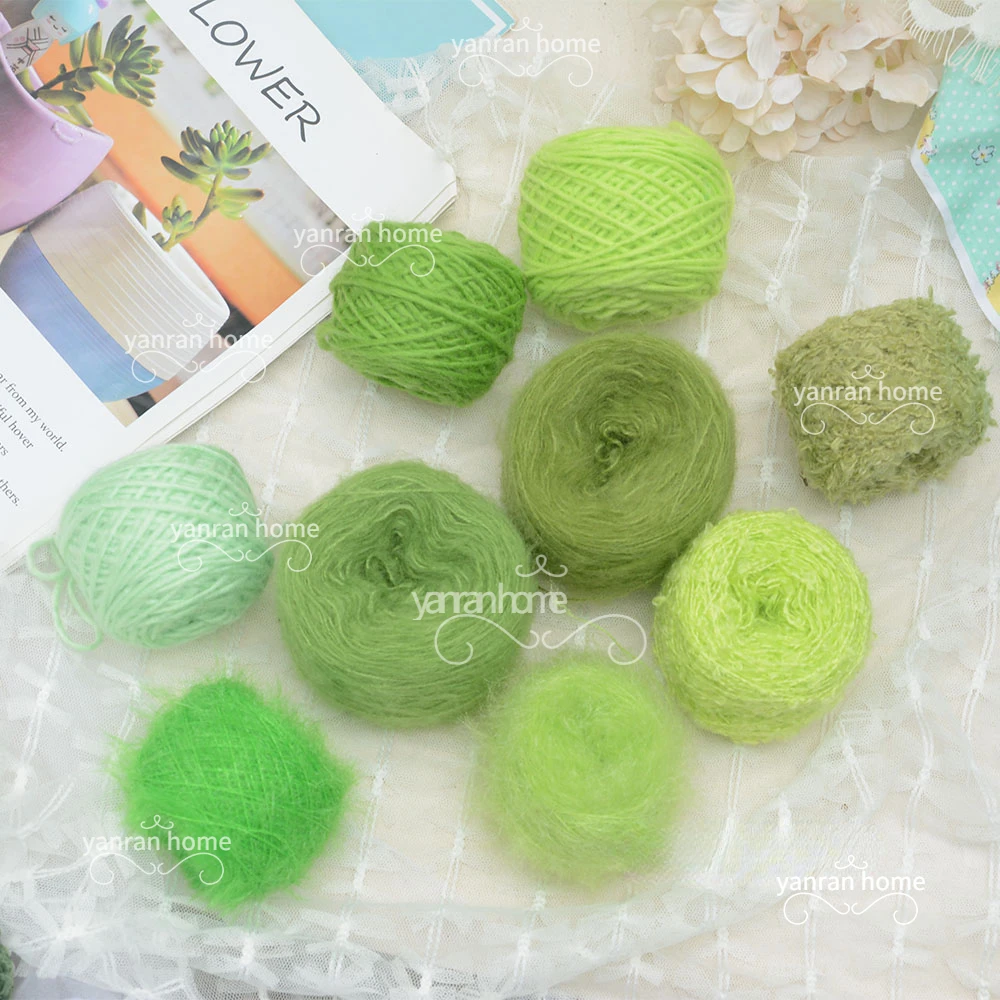 50g Forest Green Christmas Mohair Yarn Hand Wiring Sweater Scarf Paper Knitting Belt Toothbrush Halloween Decor Hand Mixed Yarn
