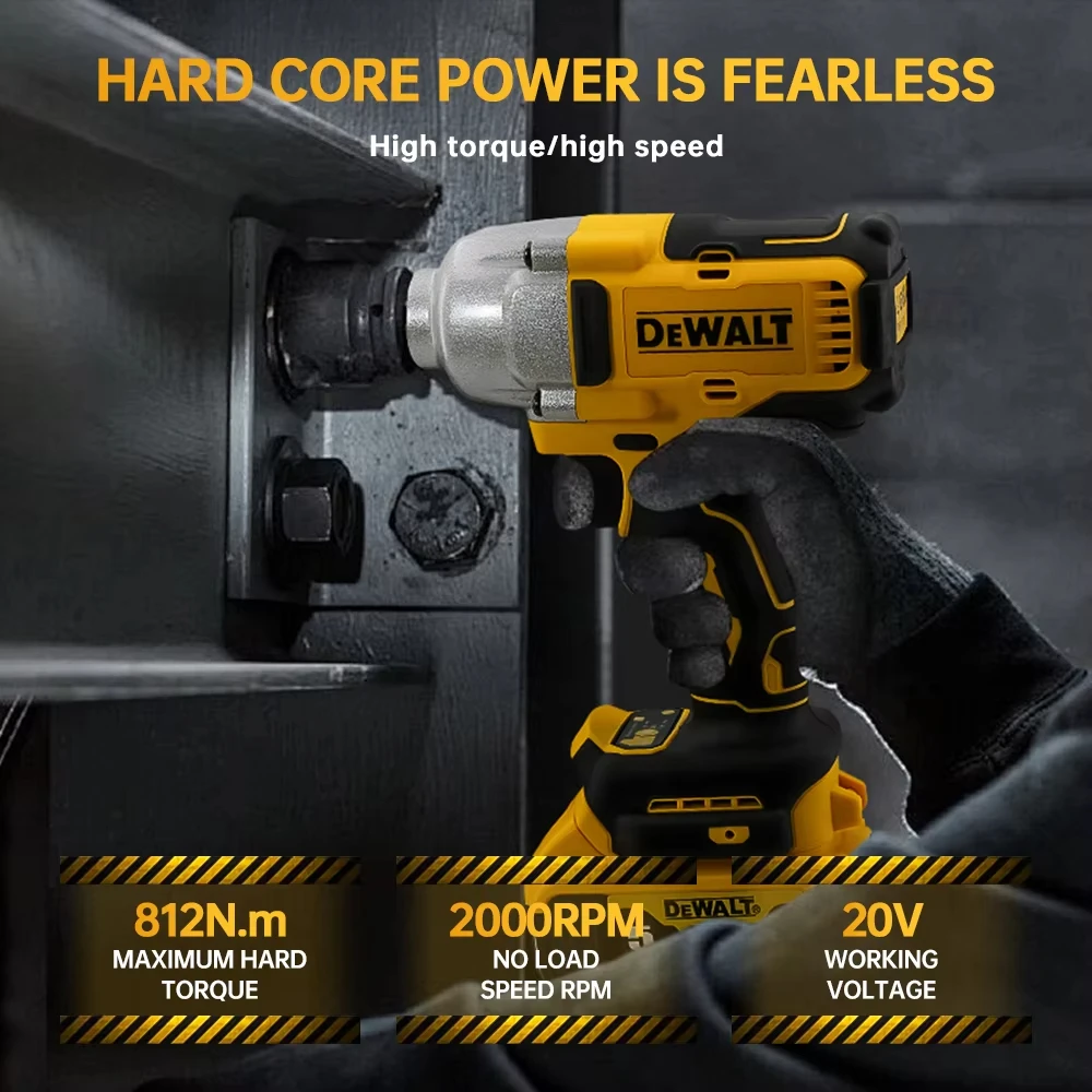 Dewalt DCF892 812N.m Brushless Electric Wrench 1/2 Inch Cordless Impact Driver High Torque Three Speed Auto Repair Power Tools 2