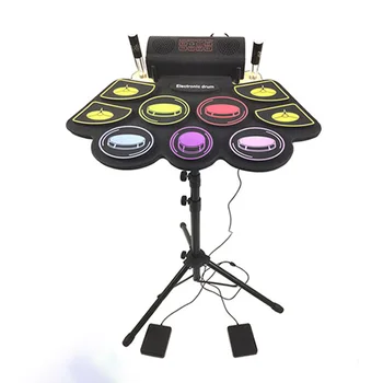 Folding Electronic Drum Portable Hand Roll Music Drum Children Adults Silicone Electric Drums Professional Practice Drums