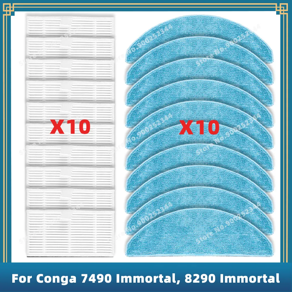 

Compatible For Cecotec Conga 7490 Immortal / 8290 Immortal Replacement Parts Accessories Mop Cloth Hepa Filter