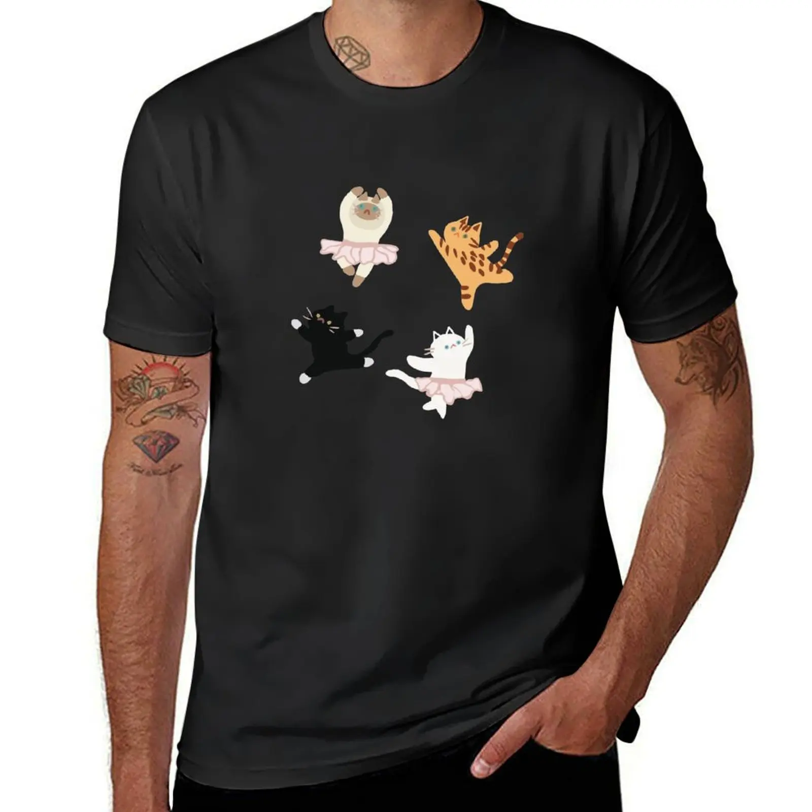 

Cats dancin T-Shirt quick drying blacks anime funnys t shirts men