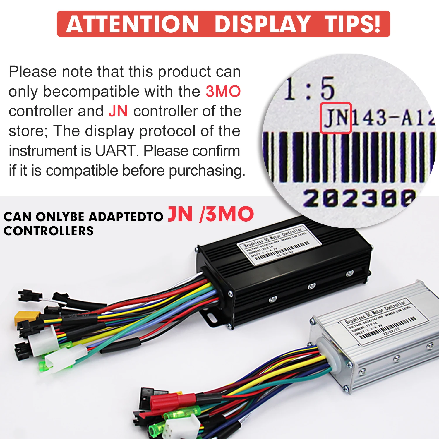 전기 자전거 LCD 디스플레이 24V-72V UKC1 컬러 디스플레이(UART 2 통신 SM/방수 커넥터 포함) 전기 자전거 스쿠터 부품용