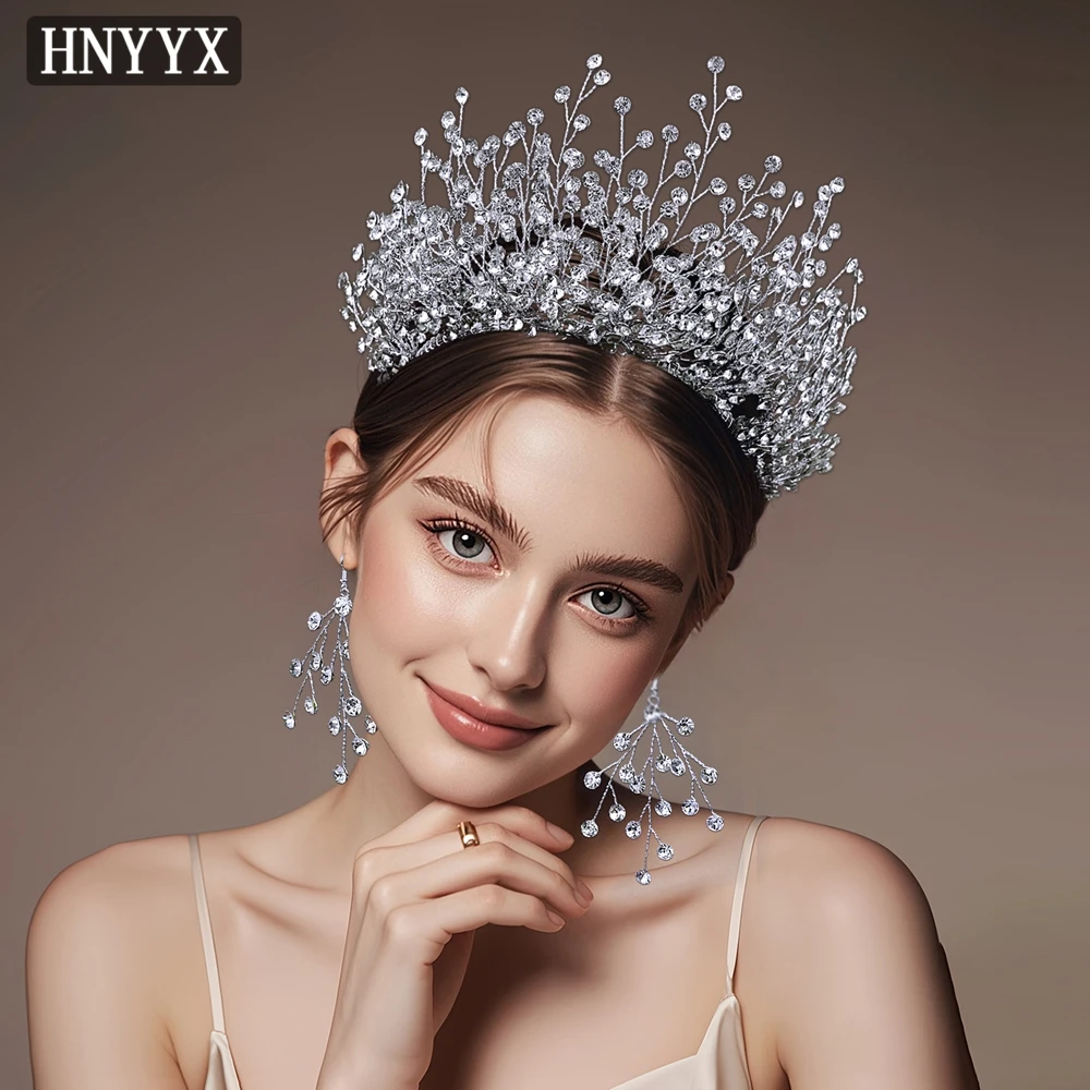 Bridal Headband Rhinestone Wedding Crown Bridal Tiara Hair Accessories Women Beauty Festival Headpiece HNYYX A234