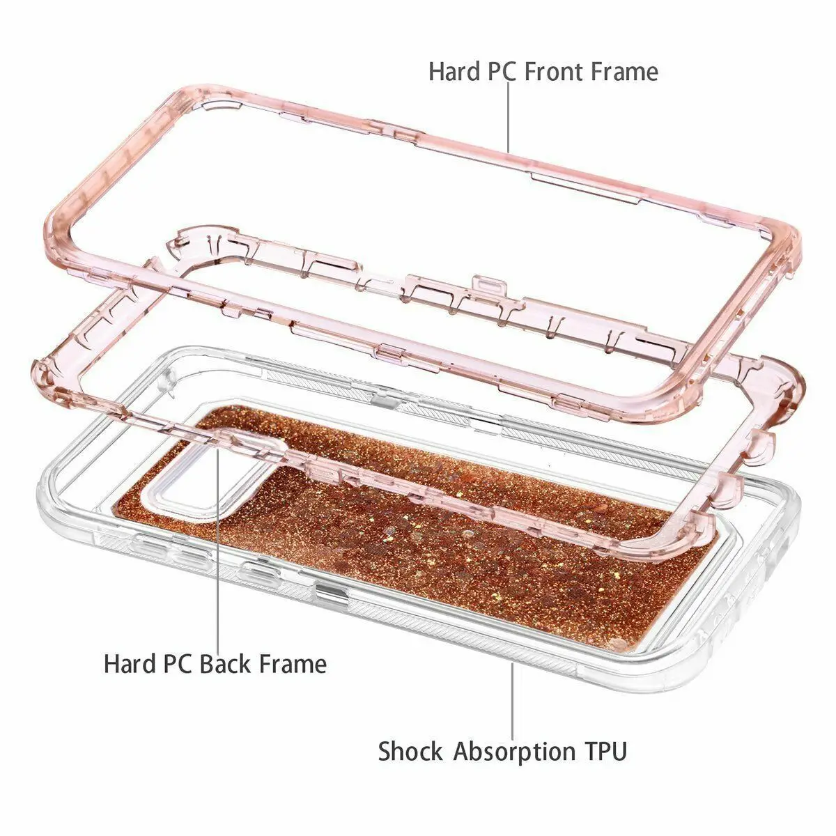 Capa de Telefone à Prova de Choque para Samsung Capa Dura 3d Liquid Glitter ao ar Livre Galaxy S10 S20 S21 S10 Plus S22 Mais S23 Ultra - Image 5