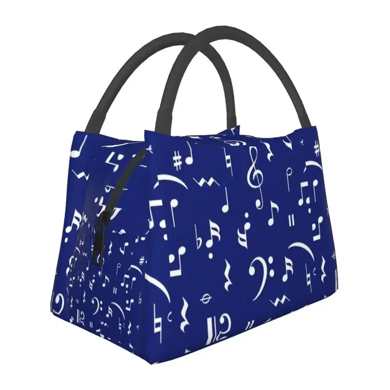 

Music Insulated Lunch Bags for Camping Travel Musical Notes Portable Cooler Thermal Bento Box Women Fruit Fresh Storage Bag