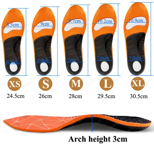 EVA Orthotic Sports Insole Arch Support Insert For Flat Feet PU Shock Absorption Plantar Fasciitis Heel Pain Orthopedic Insoles - Image 6