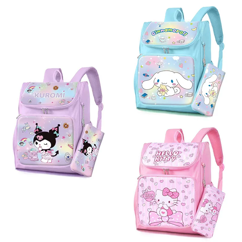 

Sanrios Kawaii Hello Kittys Backpack Anime My Melody Cinnamoroll Kuromi Cartoon Cute Pu Leather Transparent Kids Schoolbag Gift