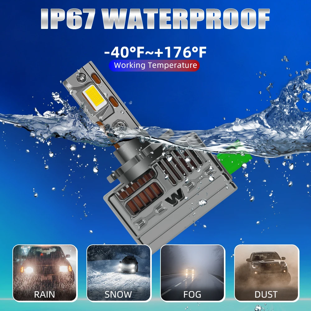 2개 LED 헤드라이트 캔버스 전구 50000LM 1:1 HID 제논 램프 랜드로버 레인지로버 보그 L405 2013 2014 2015 2016 2017용
