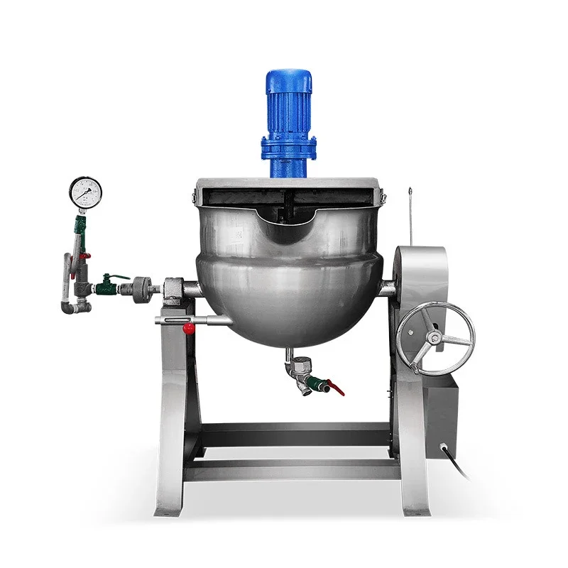 

New temperature-controlled mixing jacketed pot, fully automatic soup pot, wok, cooking pot, electric heating, stuffing mixer, ti