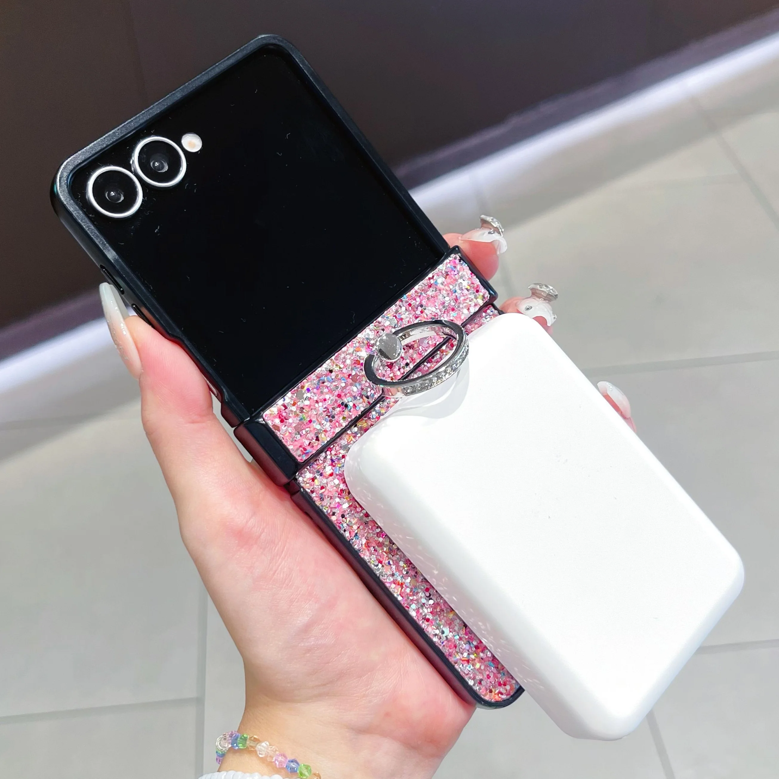 Shining Glitter Magnetic Ring Bracket Case for Samsung Galaxy Z Flip Series