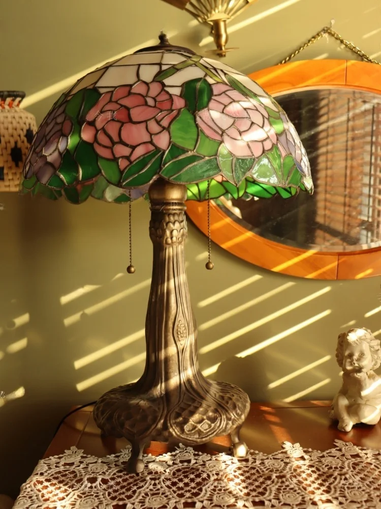 Evening Breeze Endless Chartaffany Glass Lampshade Living Room Bedroom Atmosphere Table Lamp Nostalgic Retro 8