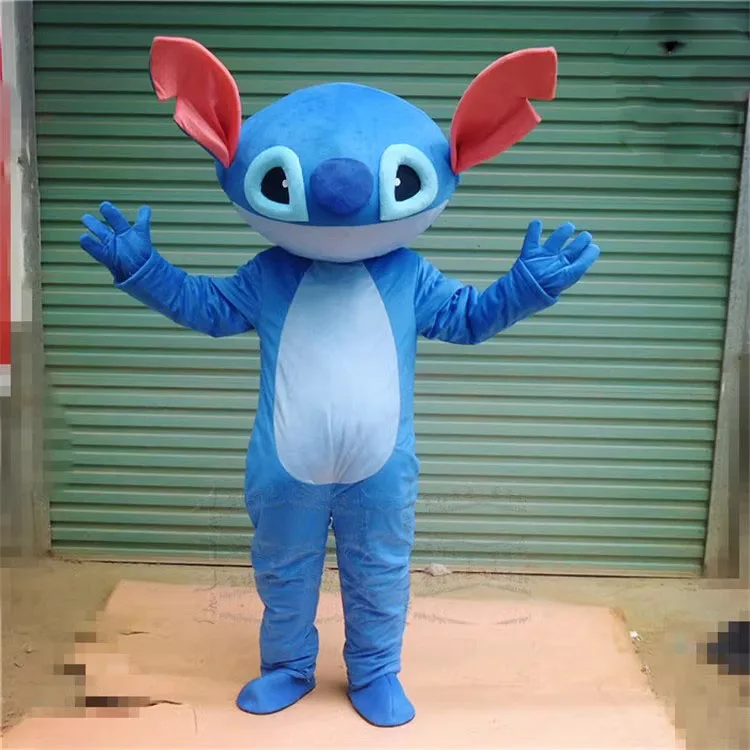 thumbnail image 1 of Nuevo disfraz de mascota de Lilo y Stitch en azul y rosa, personaje de dibujos animados de Disney, disfraz publicitario, fiesta de carnaval, disfraz de animal para adultos, 1 of 5