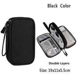 Portable Waterproof Electronic Accessory Organizer - Travel Storage Pouch (Double Layers Blue)