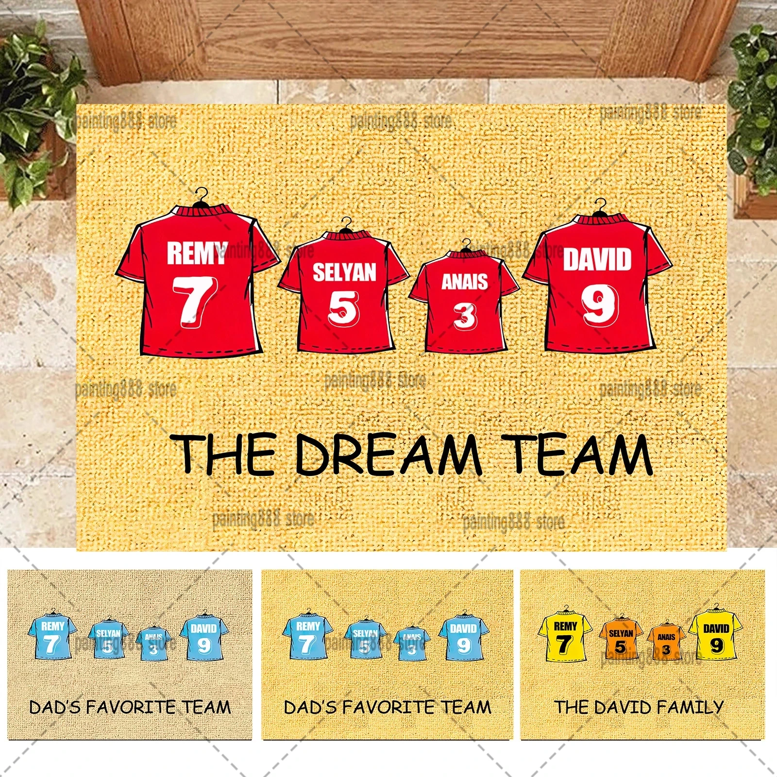 Personalised family football shirt print fathers day gift gift for dad 