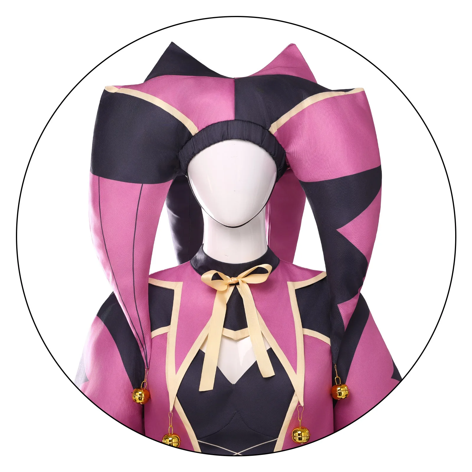 Costume Cosplay Cos Room TFC The Freak Circus Columbina - Outfit da Clown Rosa dell'Angelo - Abbigliamento Spaventoso Yandere Horror - immagine 6