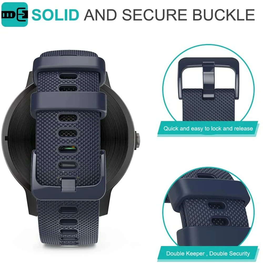 Silicone Wristband Bracelet Strap - 20mm/22mm Universal Fit