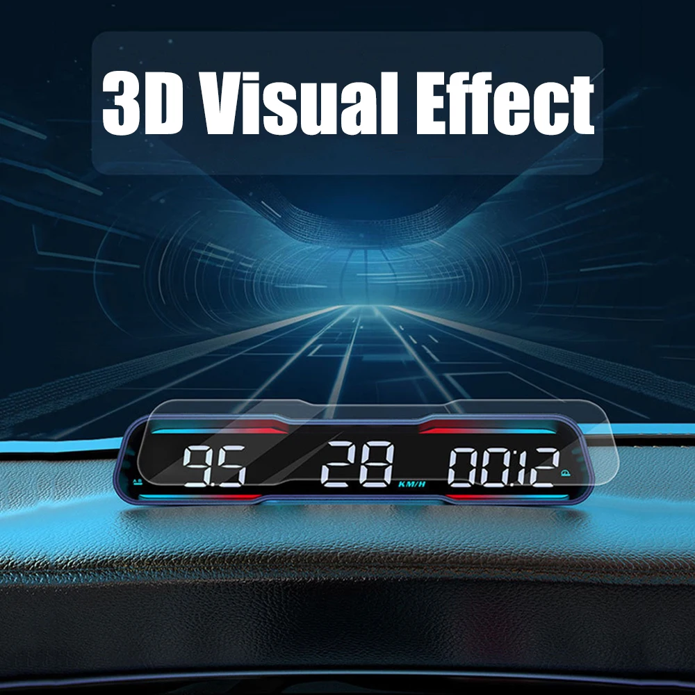 나침반 자동차 액세서리 스마트 디지털 알람 알림 계량기 G19 HUD KM/H MPH 계량기 자동차 GPS 헤드업 디스플레이 속도계 시계