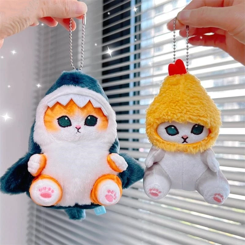 

13cm Tempura Cute Shark Cat Fried Shrimp Cat Plush Doll Pendant Dolls Car Bag Decoration Pendant Bed Linings Gifts Keychain