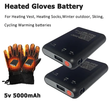 Guanti riscaldati da 5 V 5000 mAh Batteria ai polimeri di litio Batterie ricaricabili per guanti caldi invernali Vestiti Cappello Caricatore Accumulatori e caricabatterie di riserva