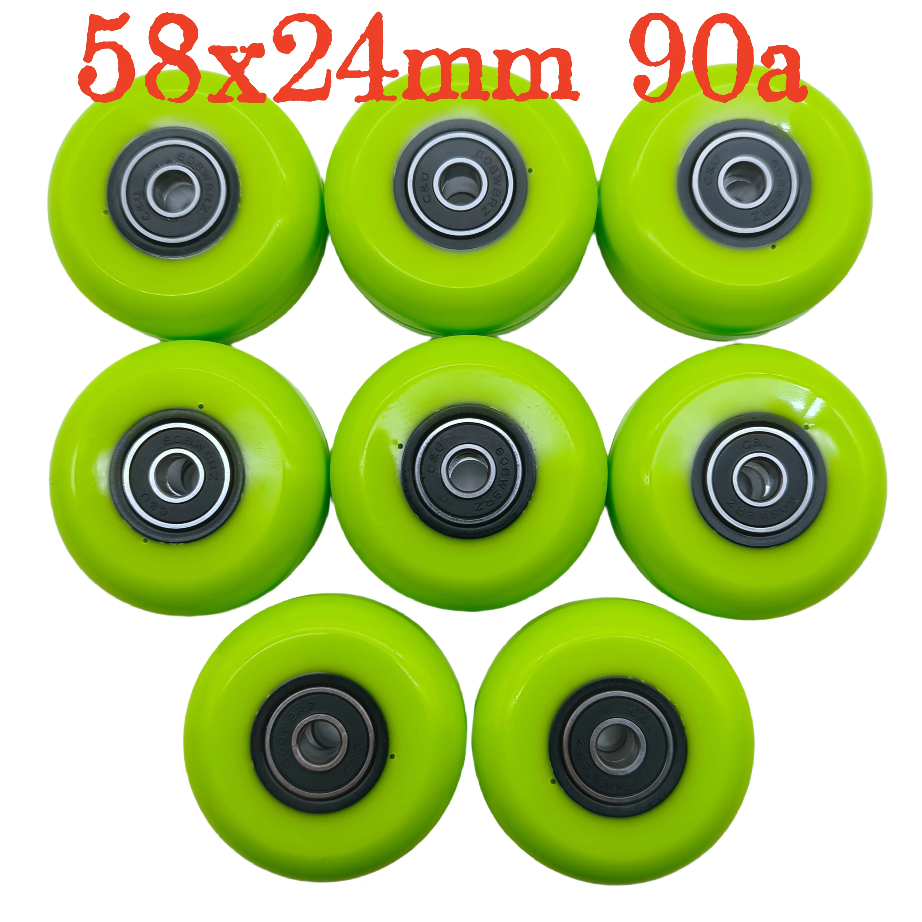 Skate Wheel 8pcs 58x24 mm 90A skateboard wheel,roller skates wheels