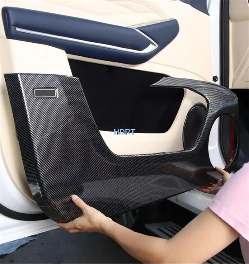 CarStylingCarbonFibreDoorAntiKickPadStickerKickplateMatCover