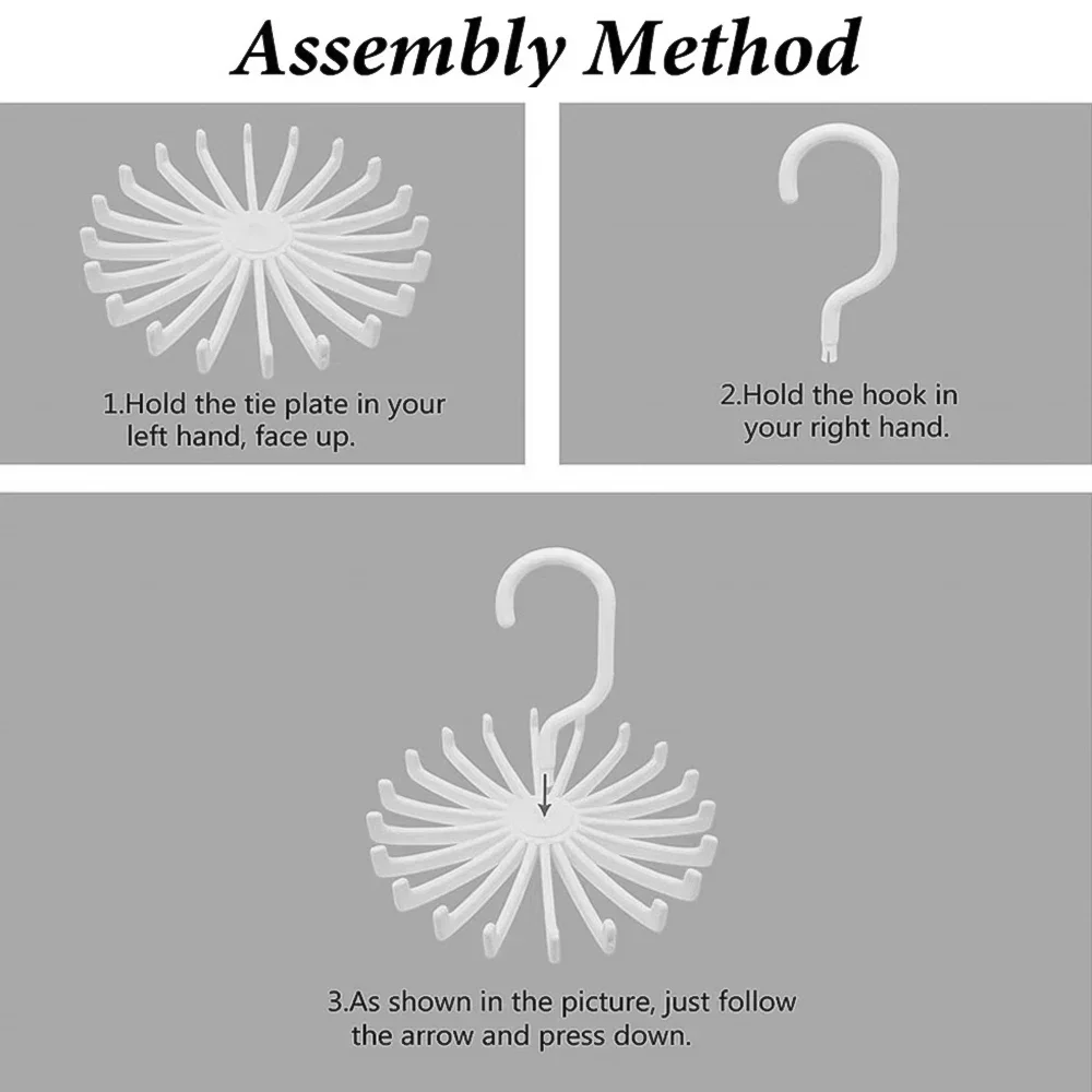 360° Rotating 20 Claws Tie Rack Multipurpose Belt Hangers Home Storage Hanging Scarf Tie Holder Hooks Closet Wardrobe Organizer
