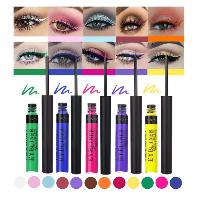 Colorful Eyeliner Pen Eyes Makeup Waterproof Liquid Eye Liner Pencil 12 Colors Optional Make up Cosmetics Long-lasting Matte Pen 1