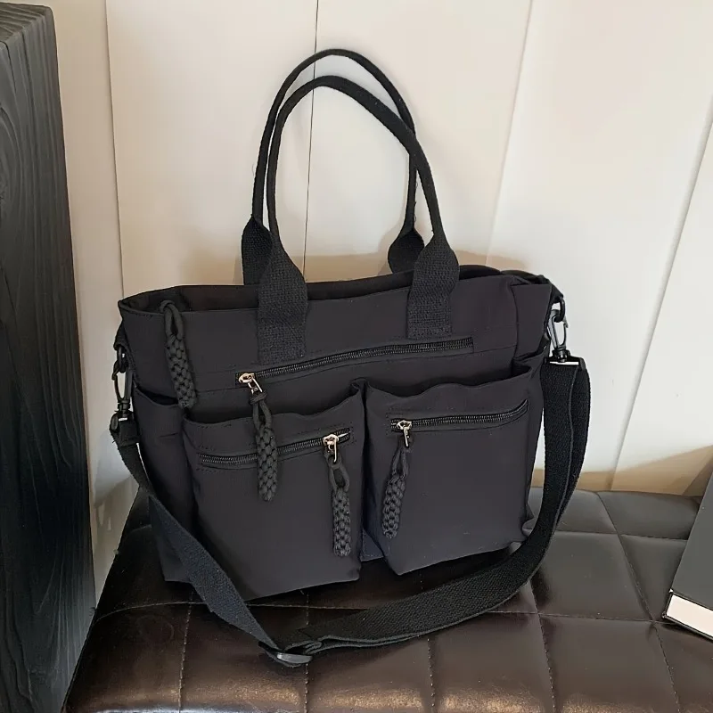 Women's Large Capacity Nylon Handbag Shoulder Bag, Spacious Tote Purse Crossbody Bag for Women Work, Travel, Gym, Everyday Use