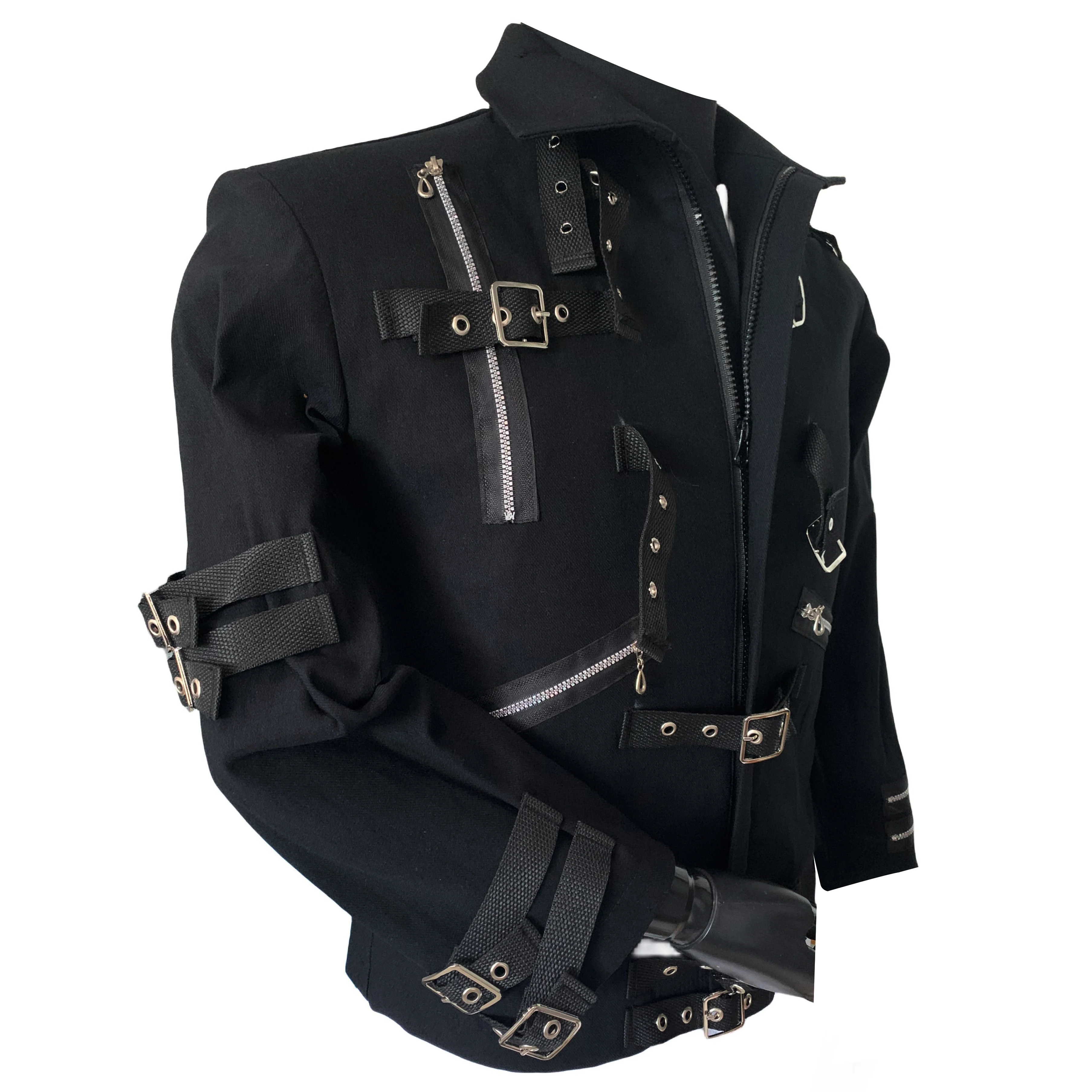 Impersonator Michael Who's BAD Concert Jacket with Punk Rivet Black Outwear 6