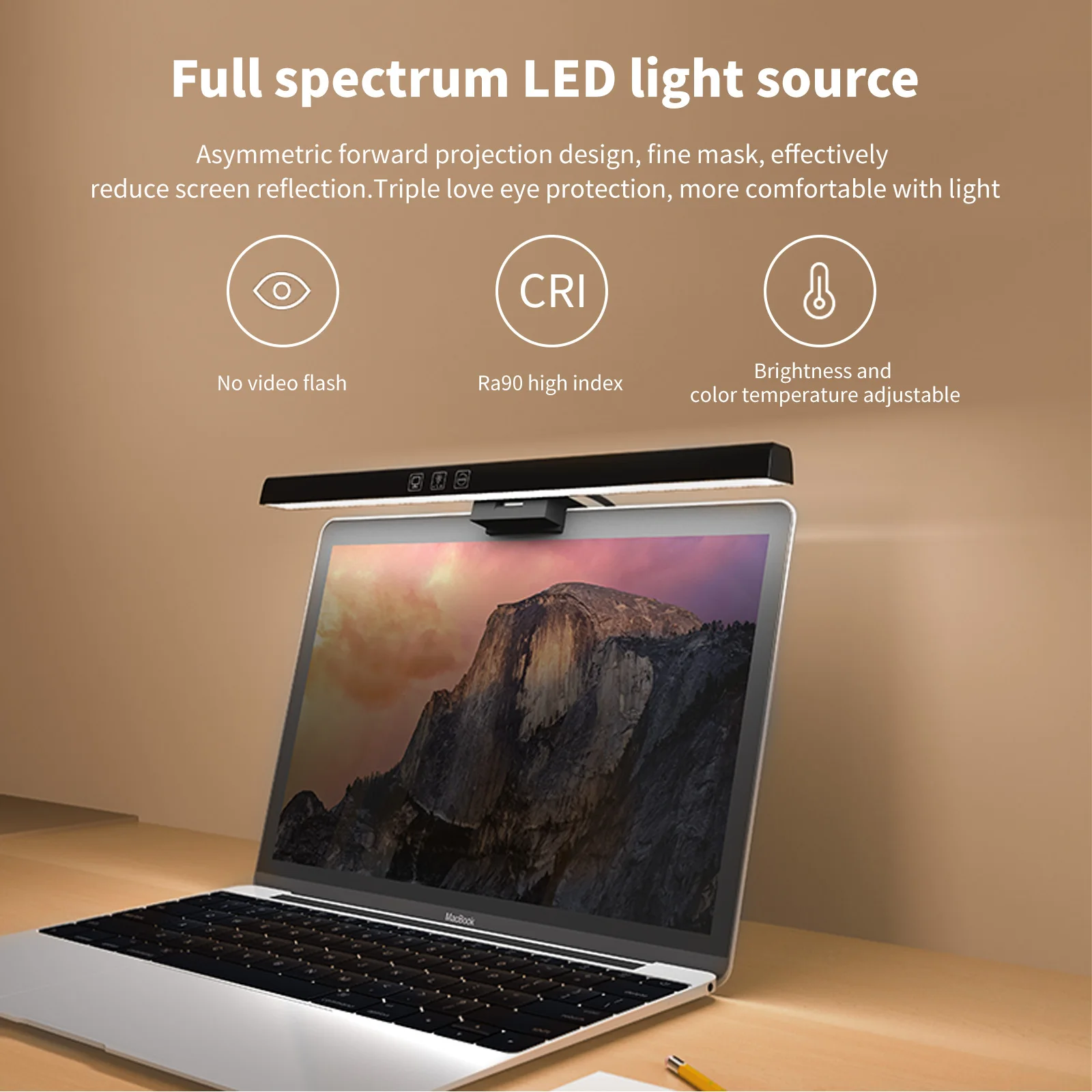 Recarregável Pendurado Lâmpada de Toque com Braçadeira, Stepless Escurecimento, Monitor PC, Bar Tela, Luzes para Casa, Escritório, Estudo