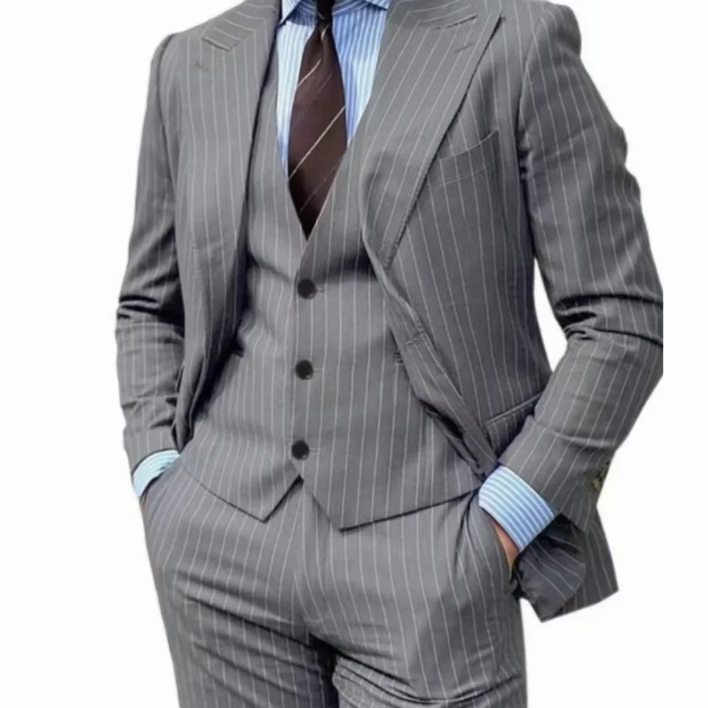 Mens Slim Fit 3 Pieces Blazer Vest Pants Set