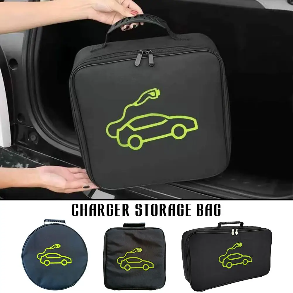 

Car Charging Cable Storage Bag Carry Bag For Electric Vehicle Charger Plugs Sockets Jumper Cables Equipment Container Case