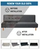 LANMOLIFEStretch Futon Sofa Cover Armless Sofa Bed Cover Spandex Non-Slip Machine Washable Furniture Protective Cover Home Decor 5