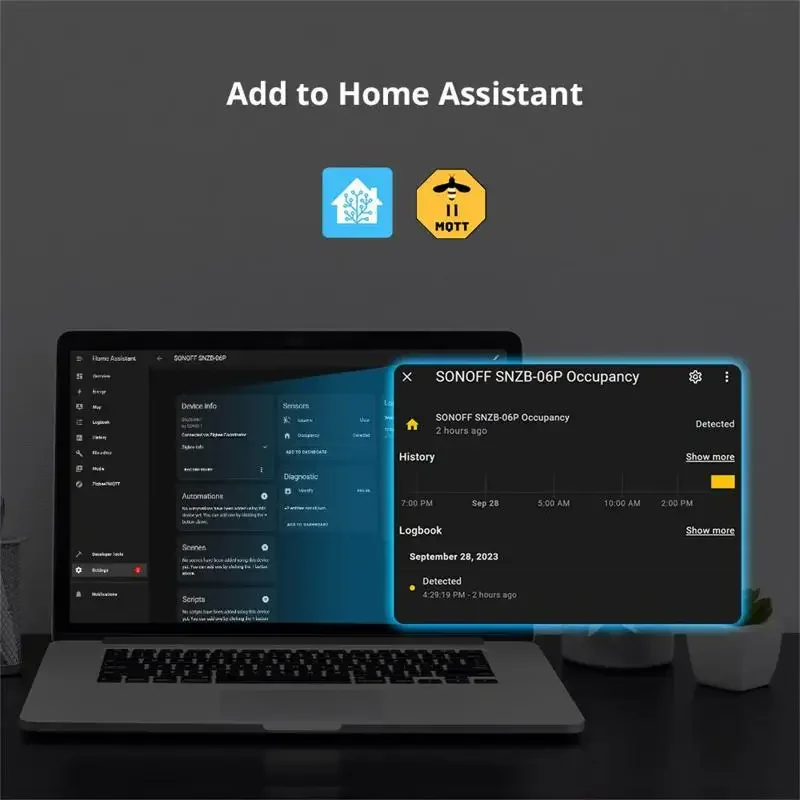 SONOFF SNZB-06P Zigbee Human Presence Sensor Rardar Detector Motion Light Sensing Smart Home Automation for Google Alexa