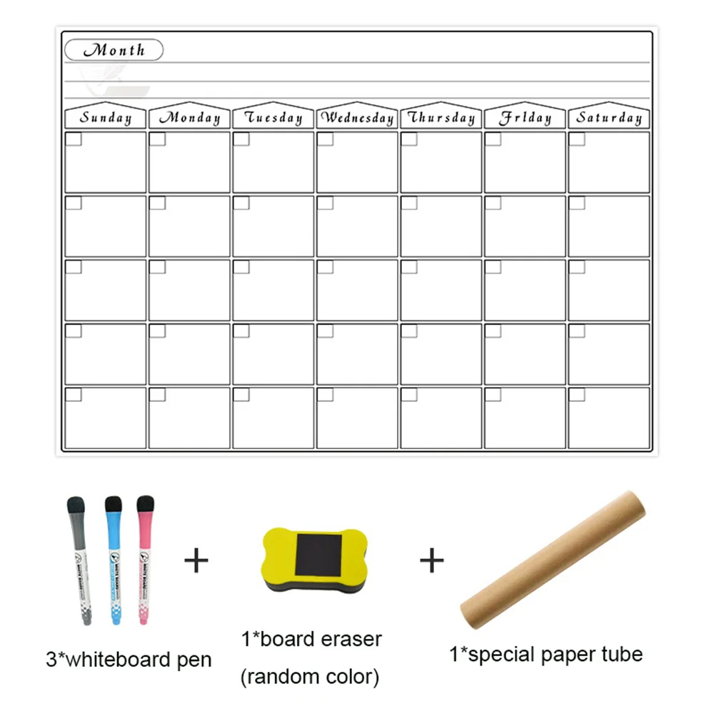 A3 Magnetic Calendar For Fridge Dry Erase White Board Message Board Weekly  Monthly Planner Calendar Table Refrigerator Sticker - AliExpress