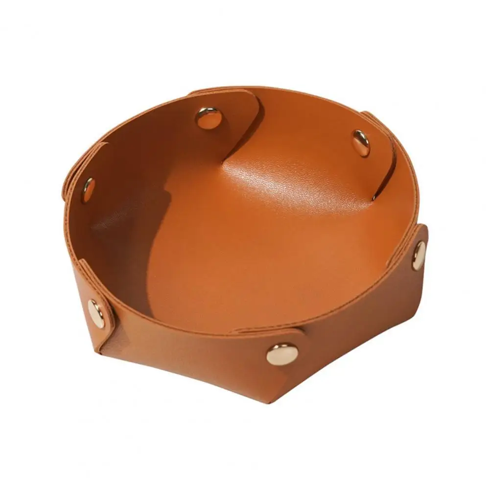

Storage Box Fashion Exquisite Decorative Square Faux Leather Tray Cosmetics Jewelry Box Desktop Ornament for Home