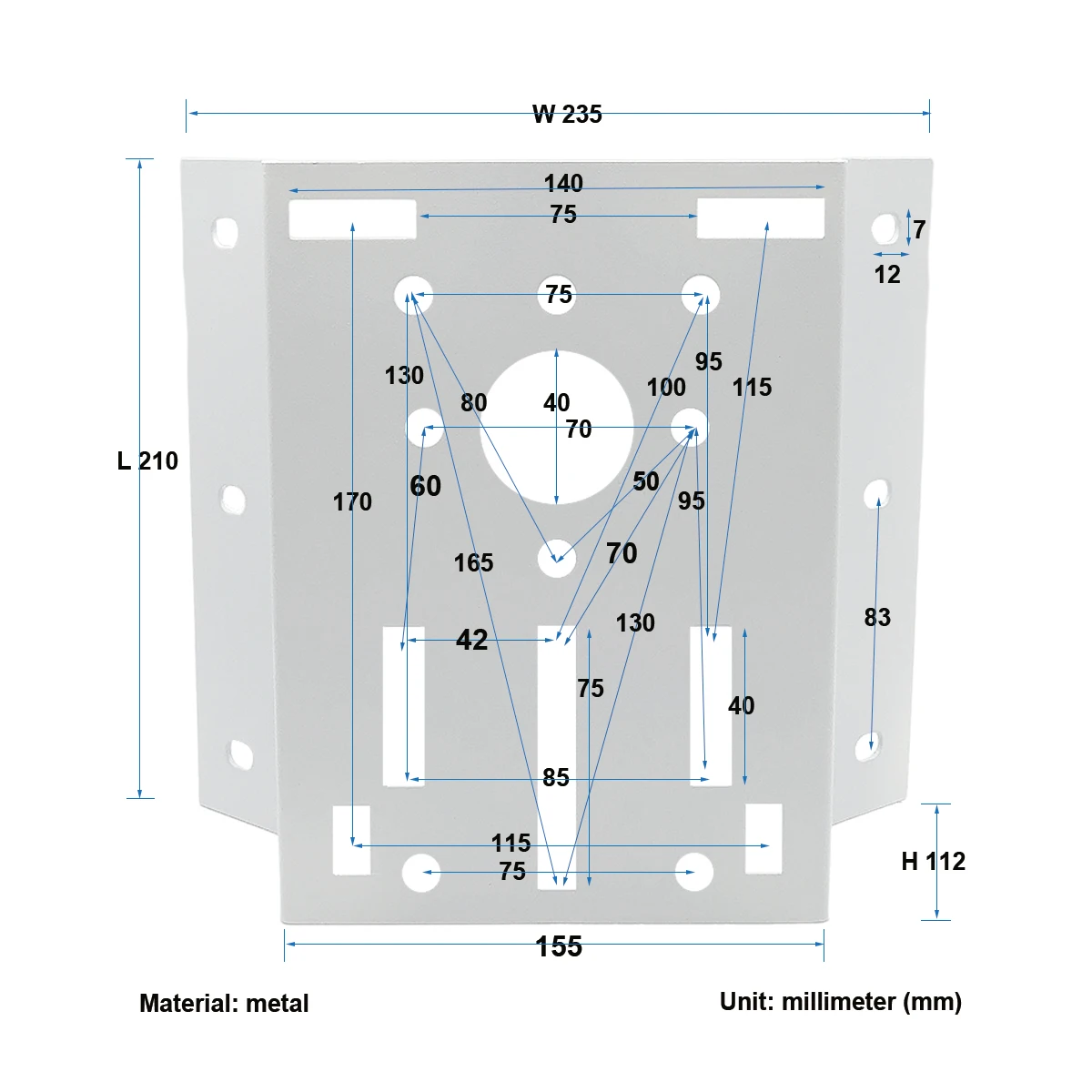 Outdoor Wall-mounted Large 90 Degree Corner Installation Column Pole Bracket Hoop Iron Mount for Hikvision Dome PTZ Cameras