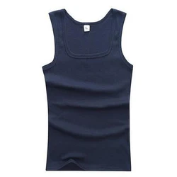 Men's Lightweight Cotton Quick - Dry Summer Vest - Breathable and Sporty Casualwear - XXL (Navy Blue)